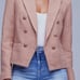 L’agence pink tweed blazer
