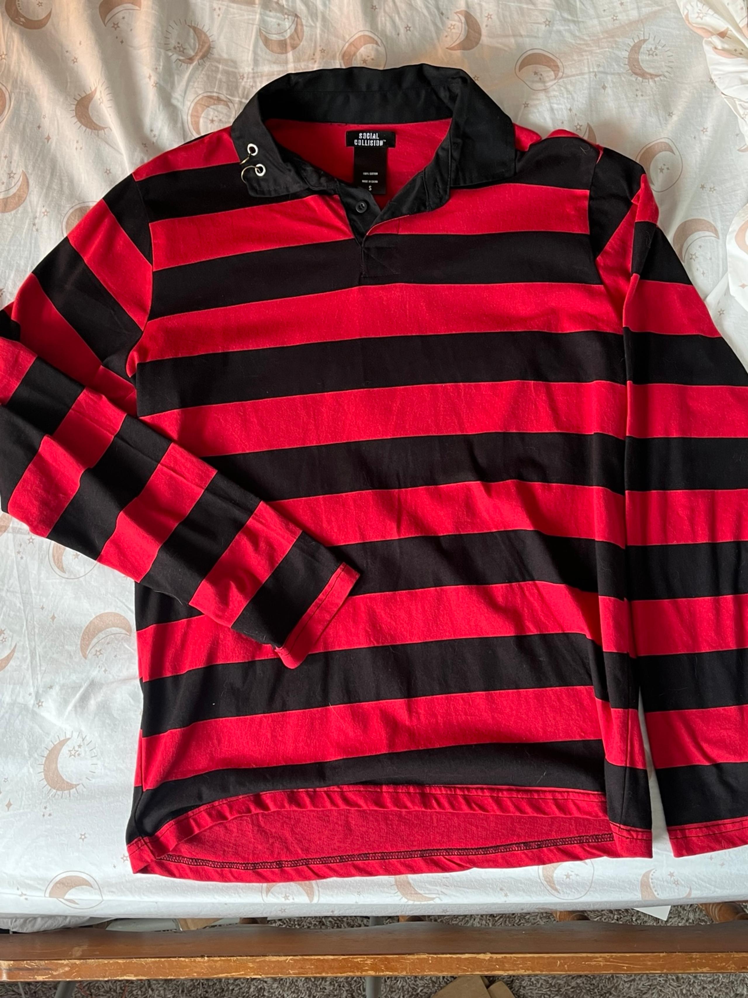 Red striped emo shirt
