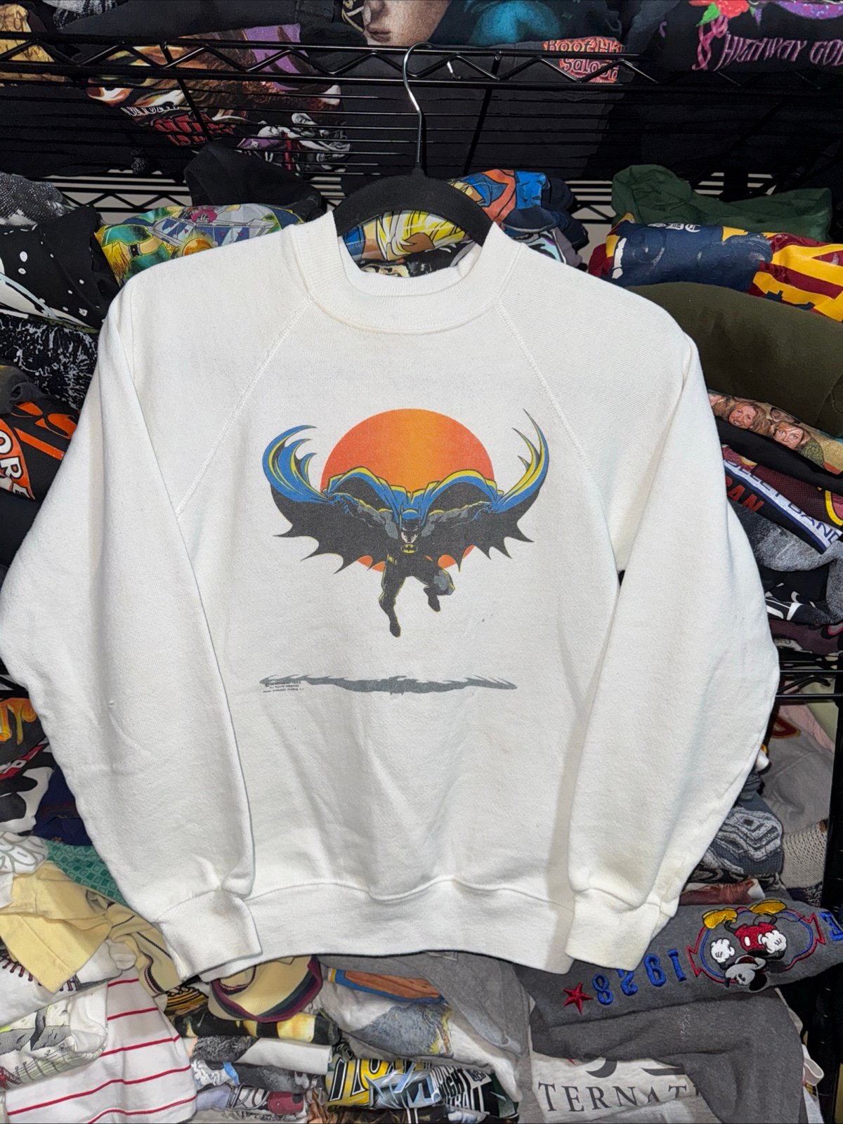 Vintage 1989 Kids Batman White Crewneck Size Large