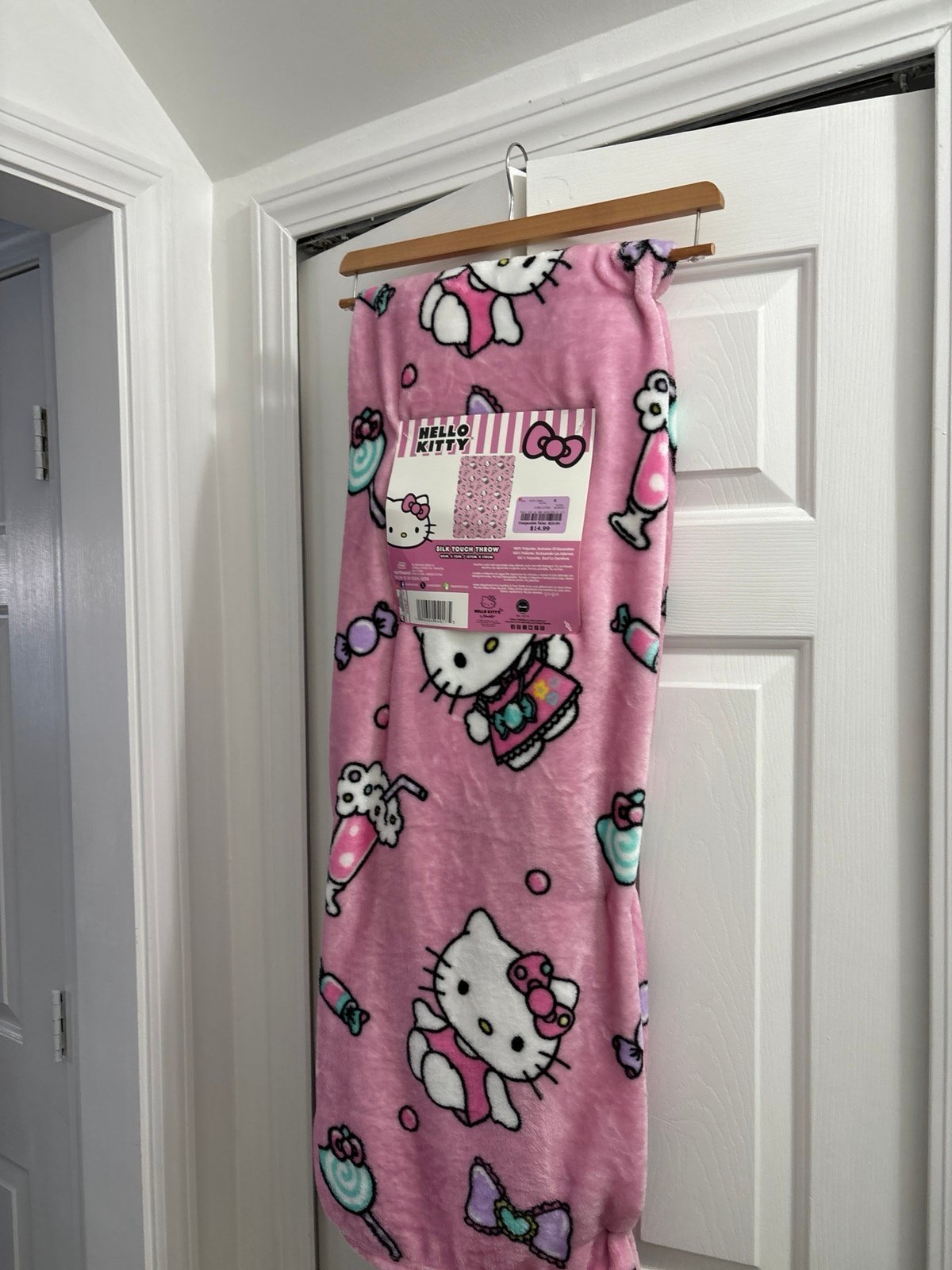 Hello Kitty Pink Candy and Milkshake Silk Touch Throw Blanket