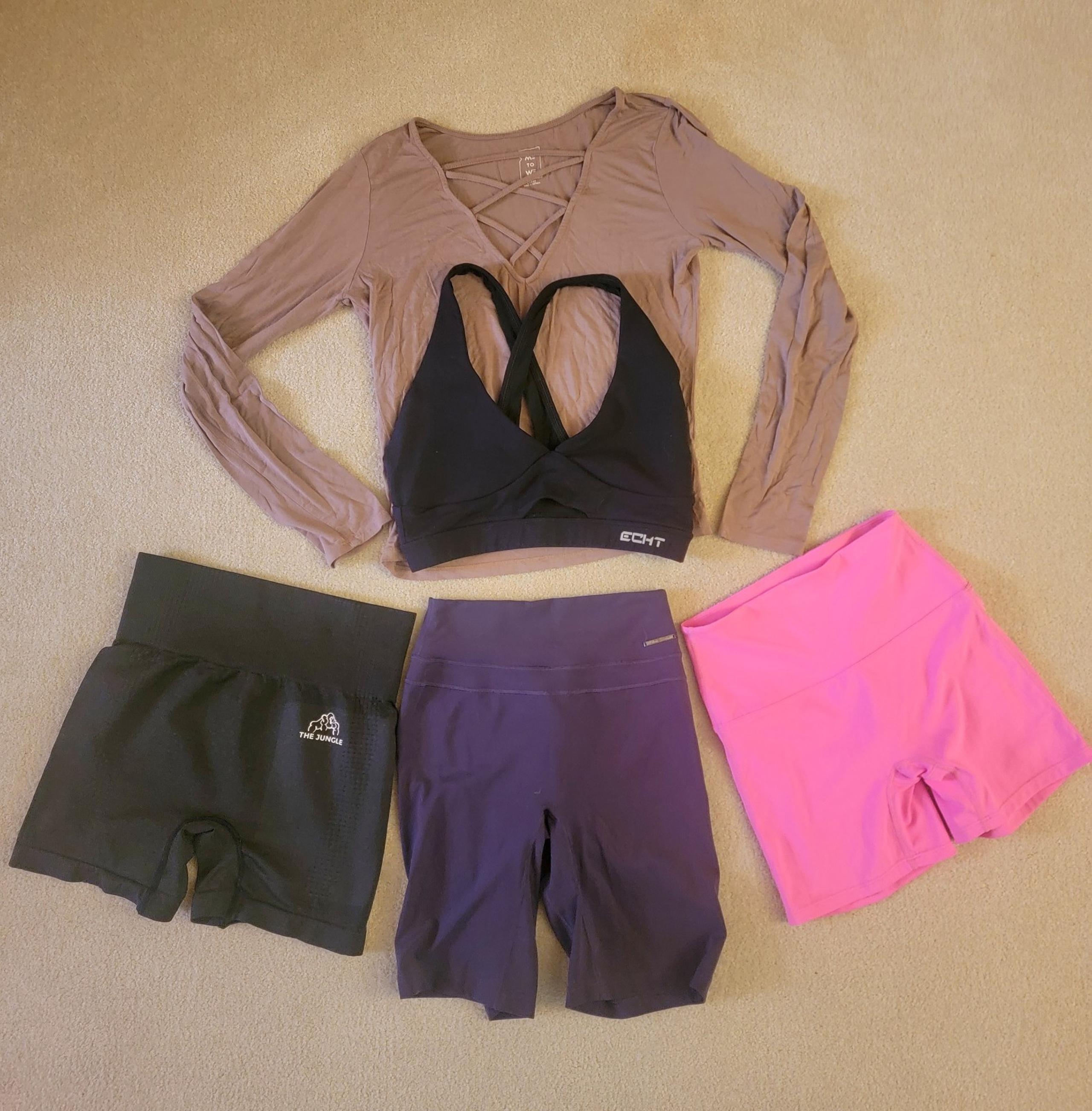 Workout Shorts, Bra and Top