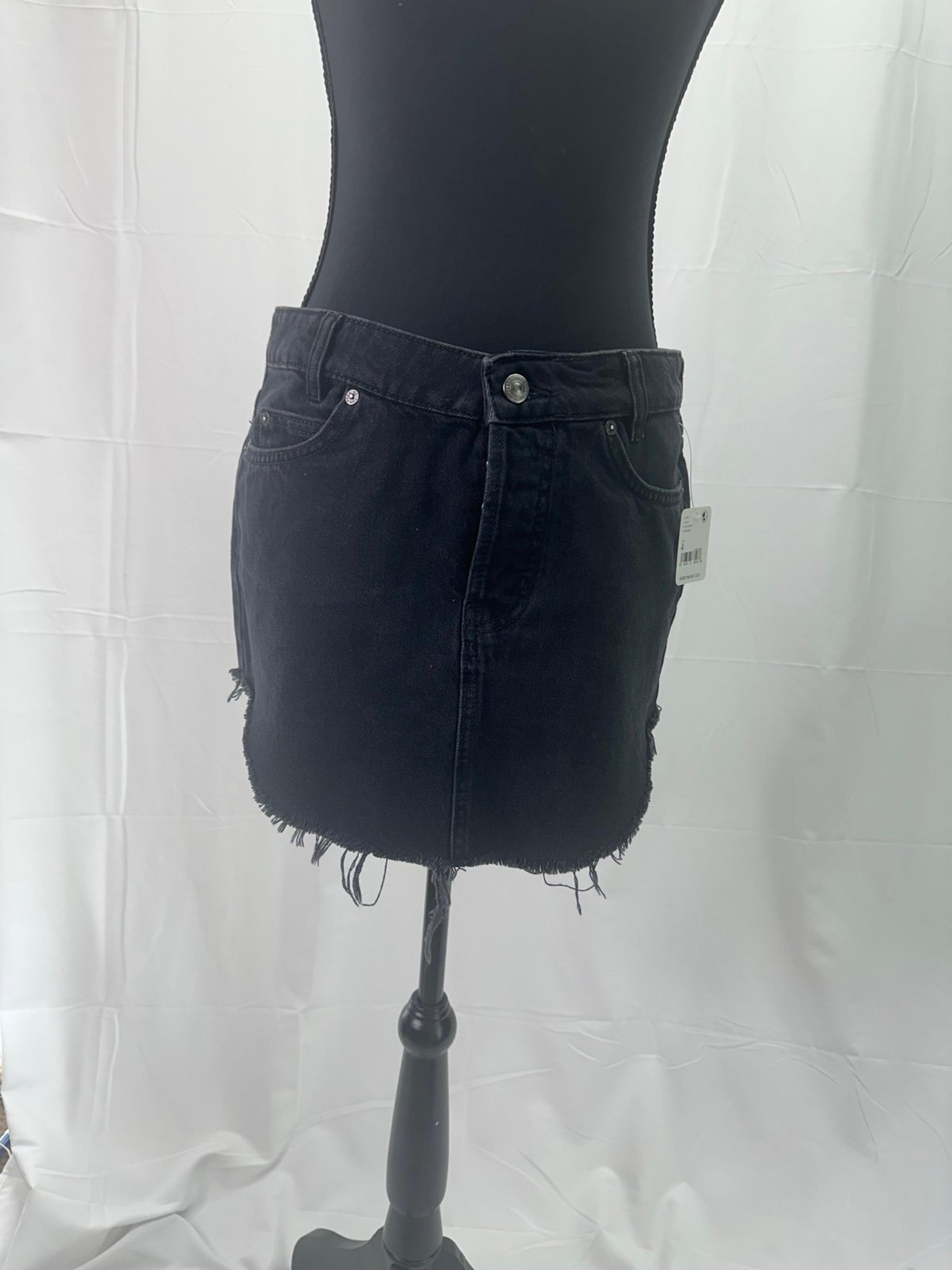 Black Denim Mini Skirt 4 NWTS - Free People