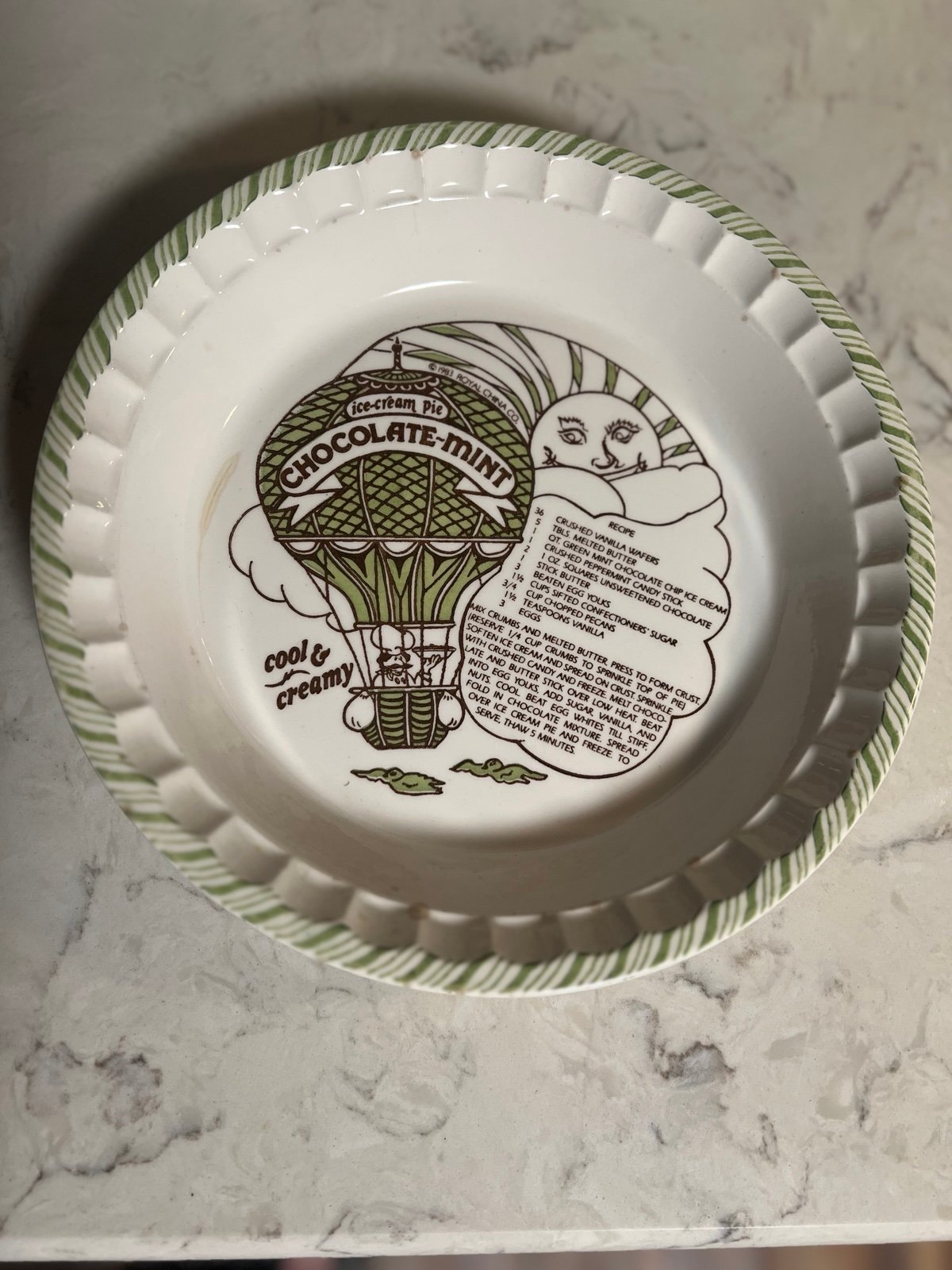 Vintage Royal China Country Harvest Chocolate Mint IceCream Pie Recipe Baking P