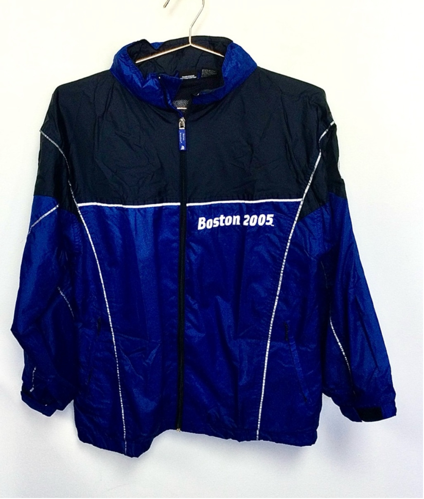 Vintage rare Men's 2005 Boston marathon Jacket Size M Blue and Black