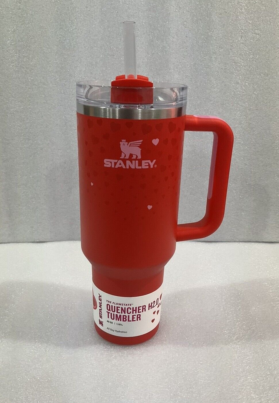 Stanley 40 oz Target Valentine’s Day Ruby Red Tumbler IN HAND