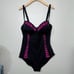 Torrid Black & Pink Lattice Peekaboo Push Up Demi Swimsuit One Piece Size 2
