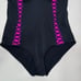 Torrid Black & Pink Lattice Peekaboo Push Up Demi Swimsuit One Piece Size 2