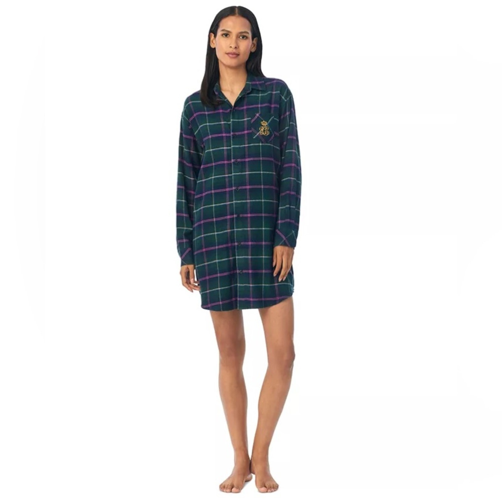 Lauren Ralph Lauren Women's Long-Sleeve His Shirt Sleepshirt - XL