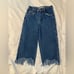 ZARA Barrel Jeans Trafaluc Hi Rise Frayed Hem Cropped Jeans Sz 2