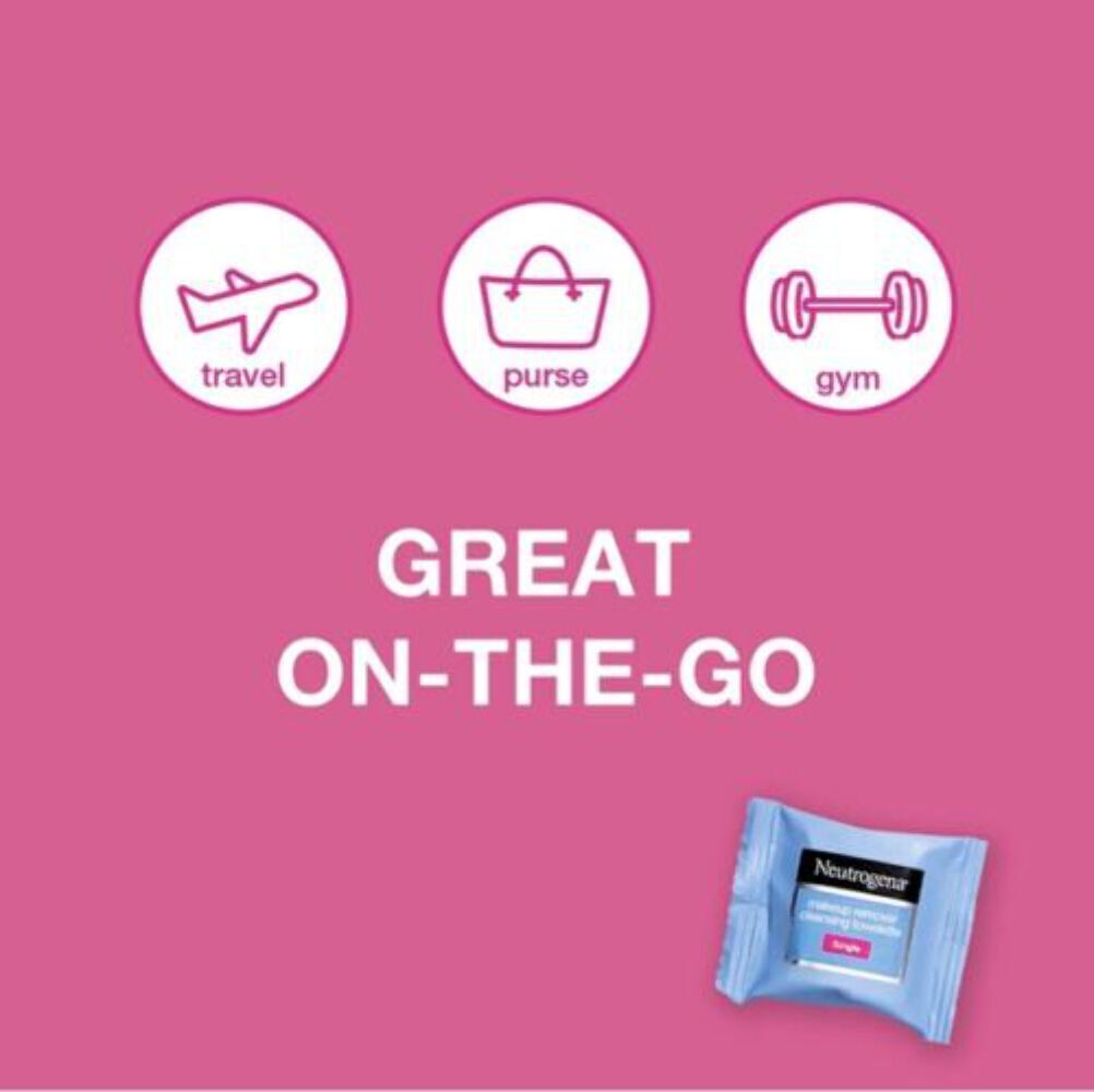 New Neutrogena Makeup Remover Facial Cleansing Towelette Singles - 20 Counts