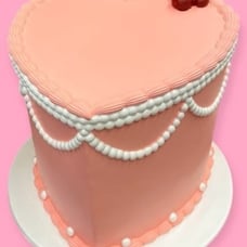 Valentines Heart Cake Stool viral pink cake