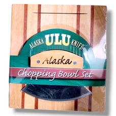 Alaska Ulu Knife and Chopping Bowl Set Includes Ulu Knife Wood Cutting Tool