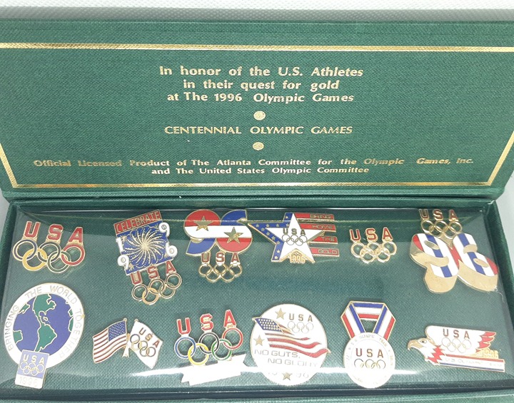 1996 Olympic Atlanta Commemorative Collector Pin Set of 12