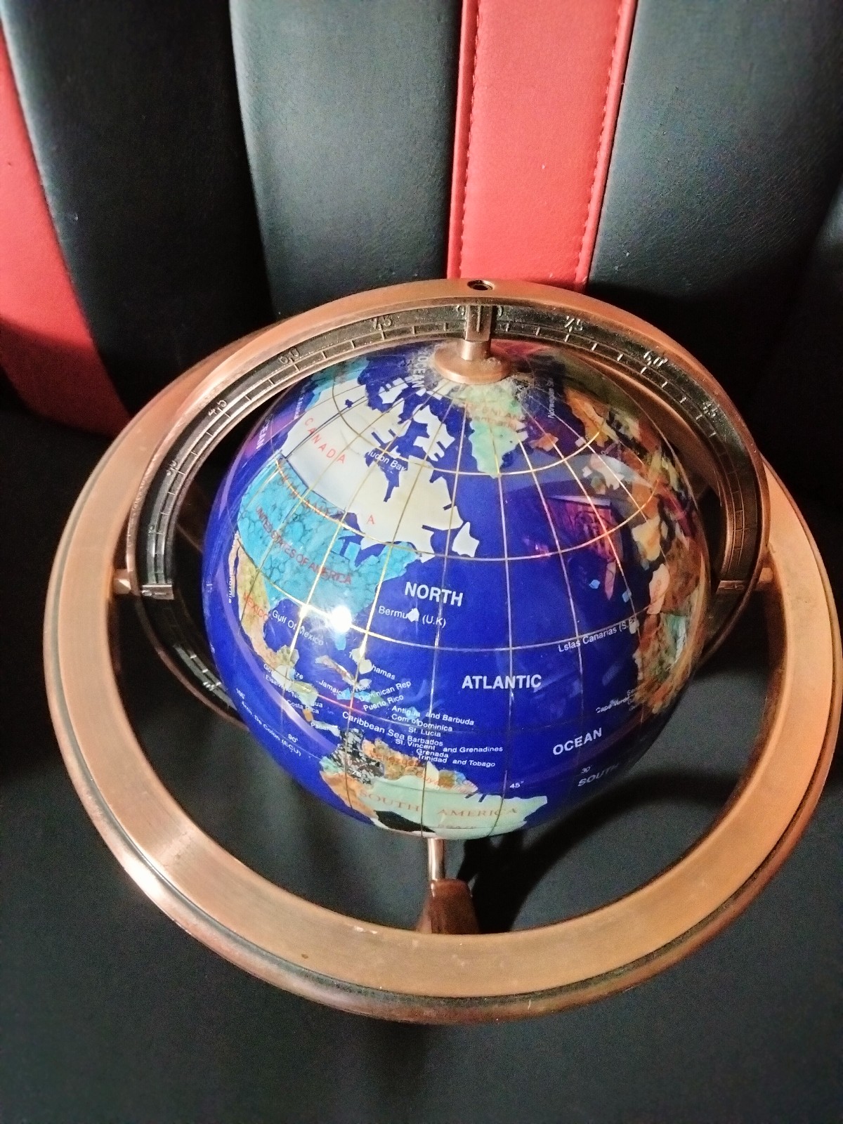 Unique Art Tall Blue Revolving World Globe