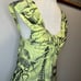 Y2K NWT Deadstock Green Black Babydoll Top Paris Roses Cinched Chest SZ S