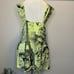 Y2K NWT Deadstock Green Black Babydoll Top Paris Roses Cinched Chest SZ S