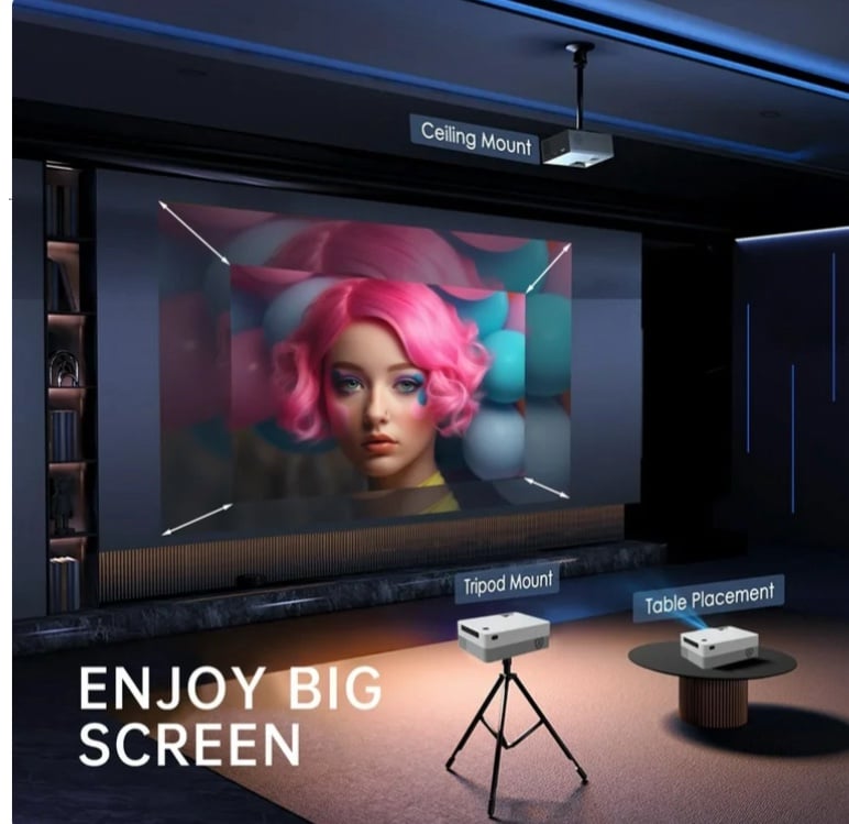 Mini Projector with full HD display technology, portable home theater projector