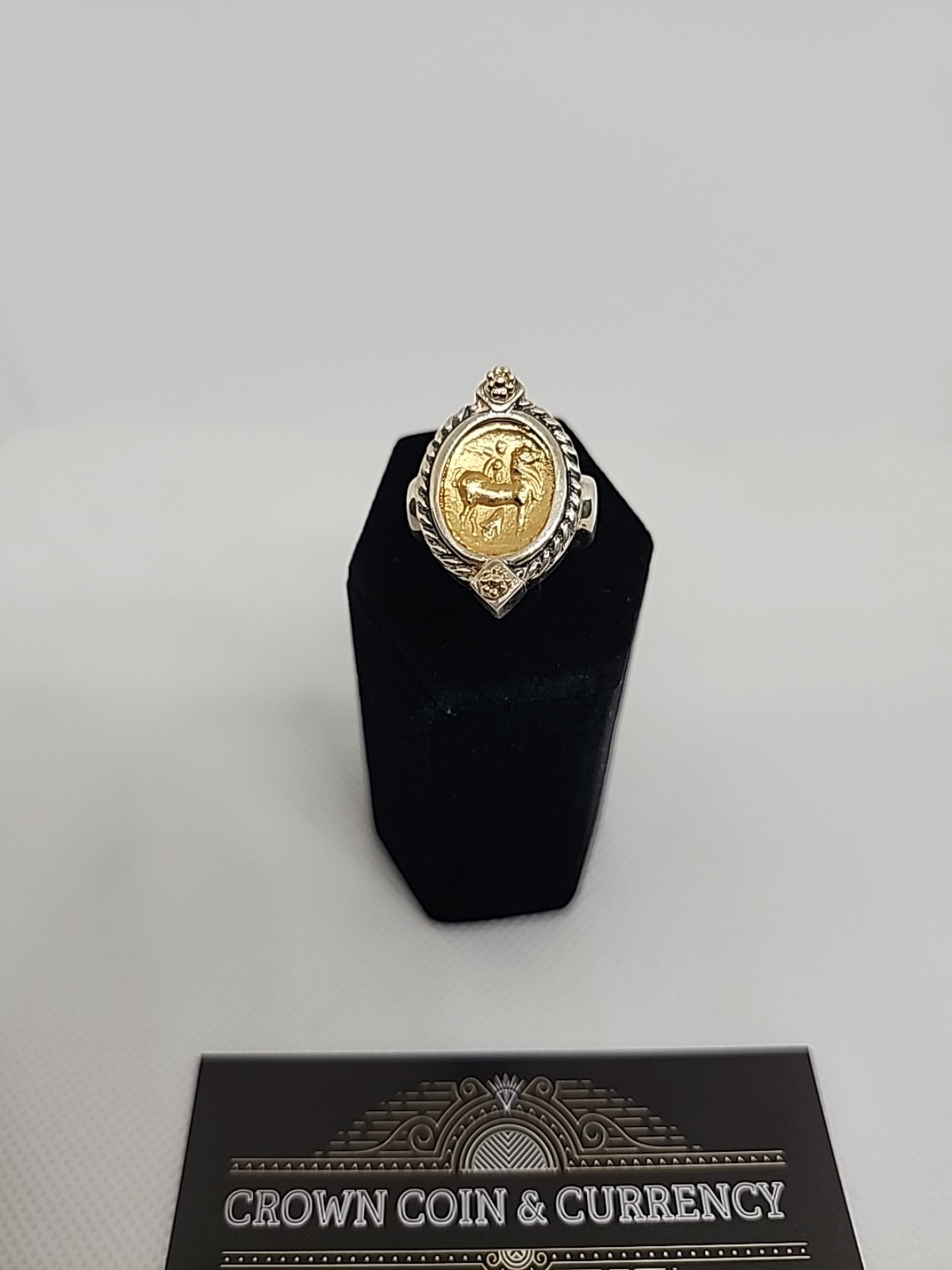 Tagliamonte Italy 14k Yellow Gold and Sterling Silver Ring 925 Size 8