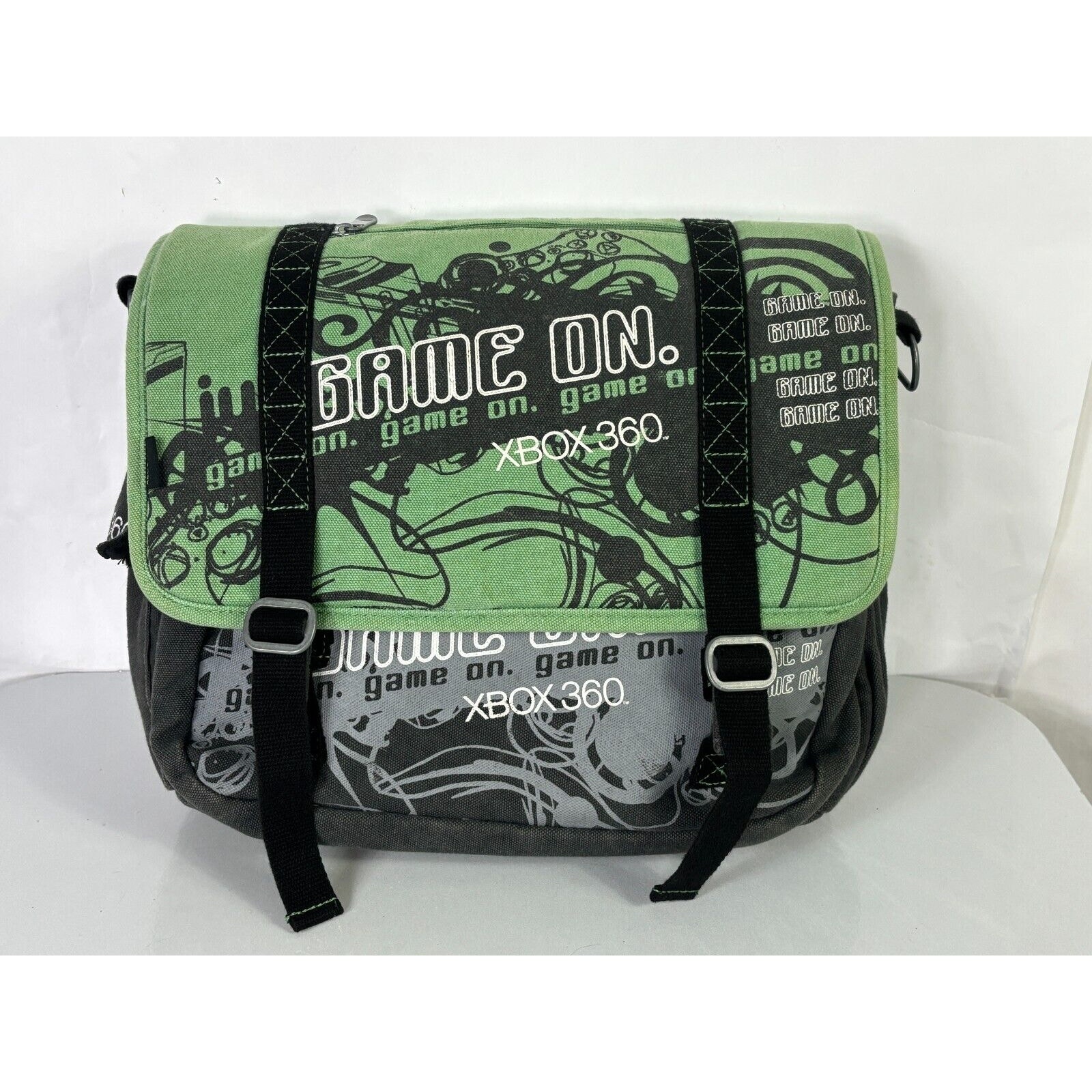 Mad Catz Xbox 360 Console Canvas Travel Carry Case Messenger Bag GREEN *READ*