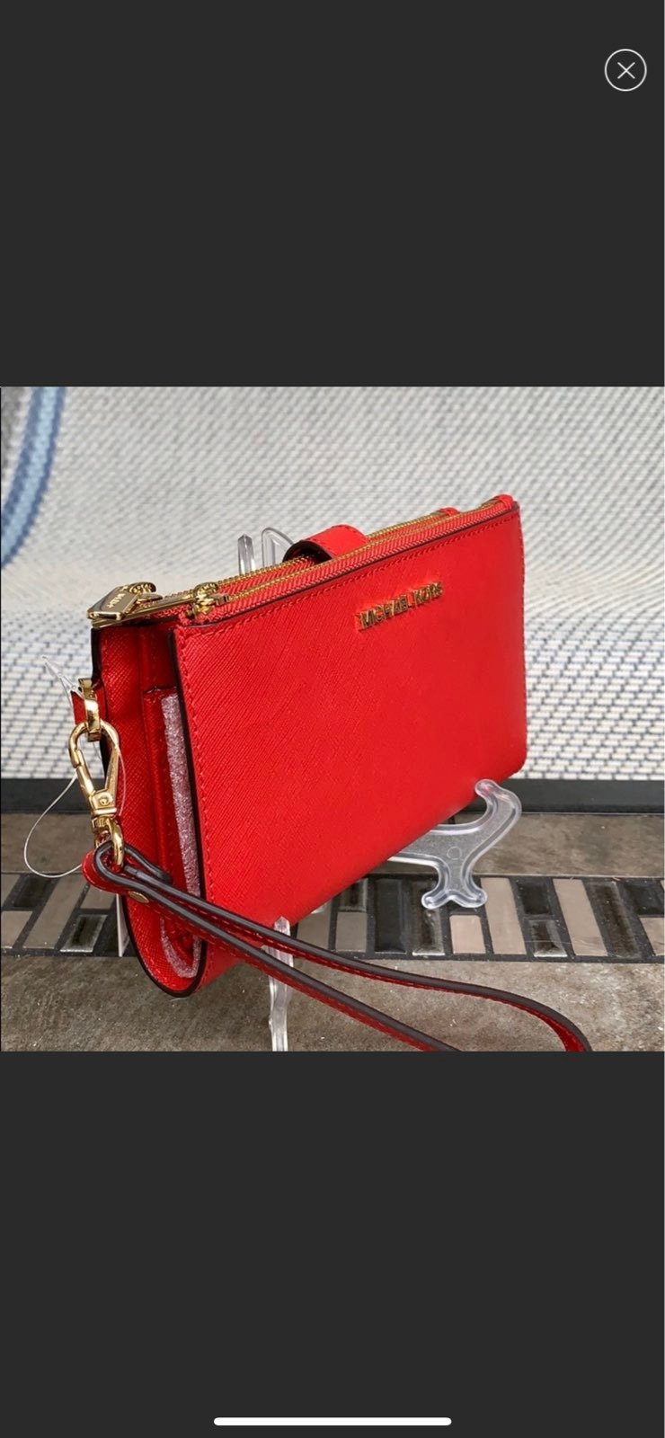 MICHAEL KORS LG DOUBLE ZIP WRISTLET FLAME
