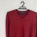 Brooks Brothers 346 Men's Red Long Sleeve V-Neck Merino Wool Sweater Size L