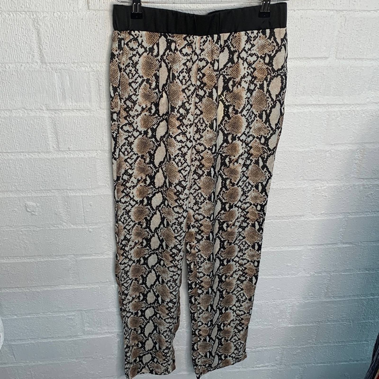 Naked Wardrobe Women's High Waisted Animal Print Snakeskin Pants sz S