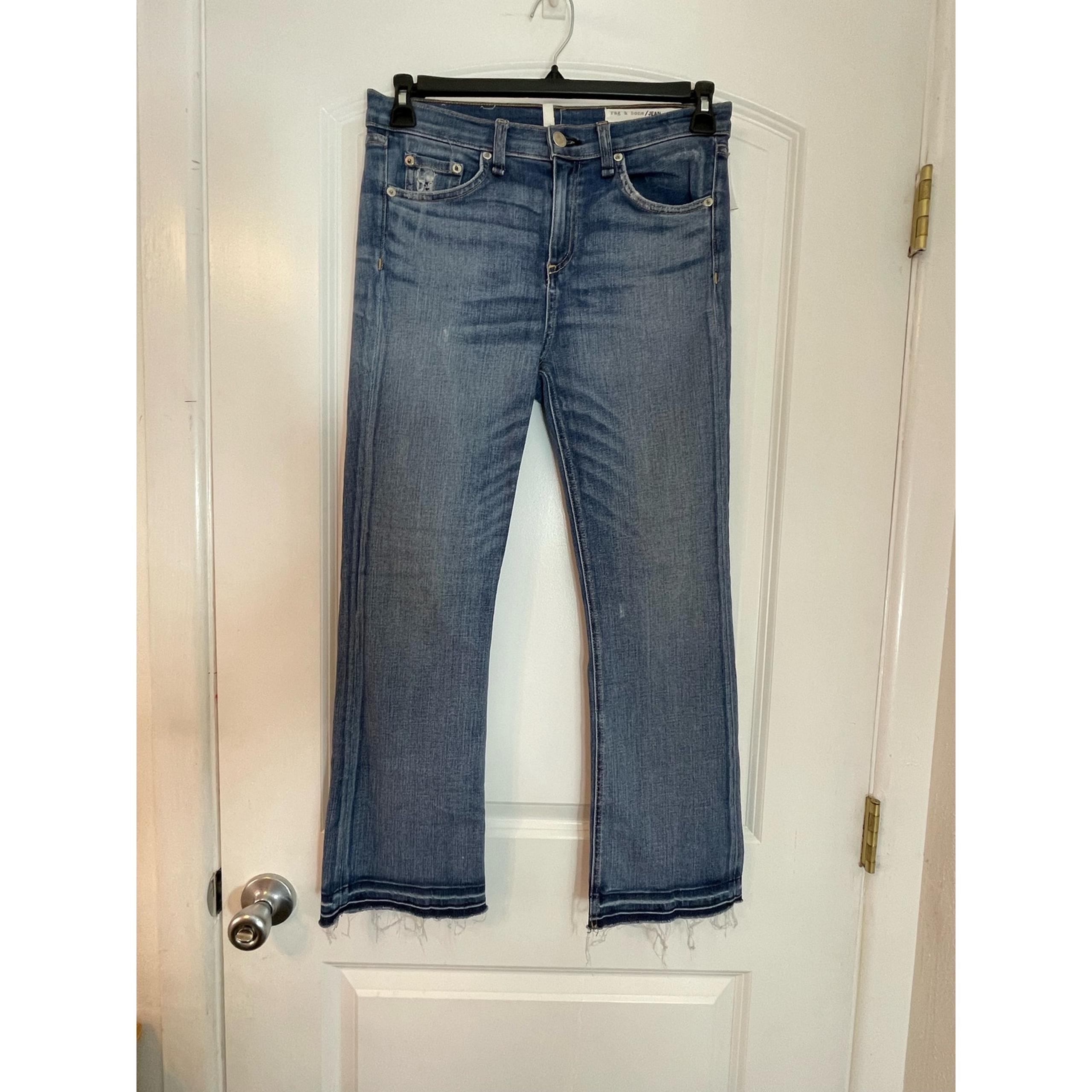 DL1961 Jeans Size 29 High Rise Boho Festival Hippie Ankle Cropped Raw Hem