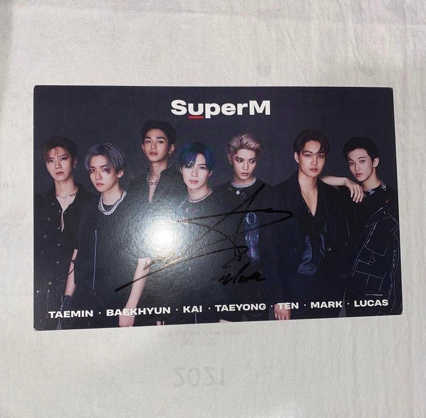 mark signed superm postcard