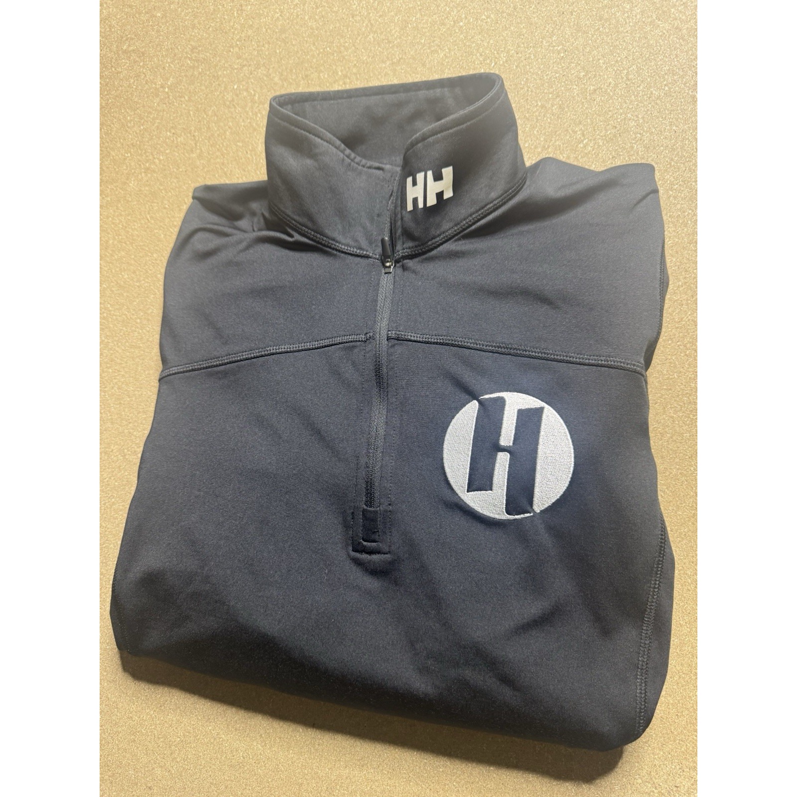 Helly Hansen Hoodie Men's Large Black Grey Full Zip Long Sleeve Hiking Outdoors
