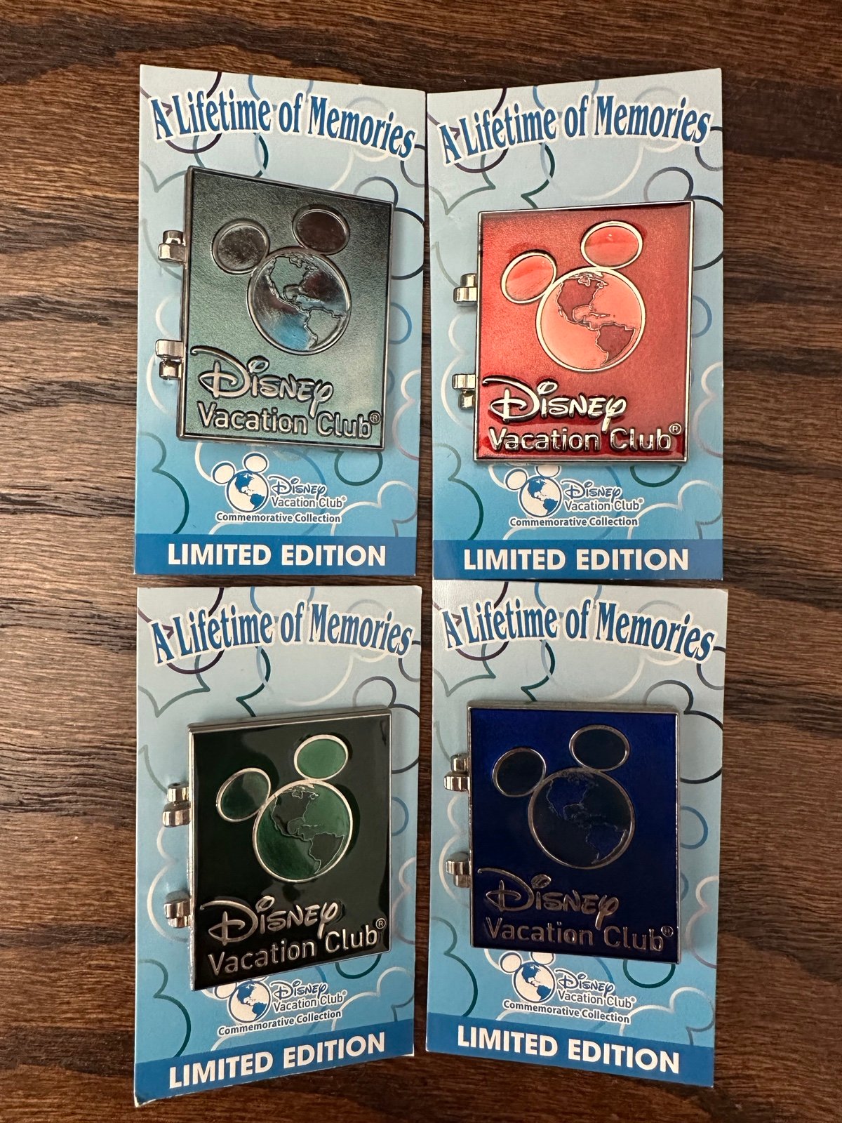 FREE SHIPPING Disney Vacation Club DVC set of four Limited Edition LE pins