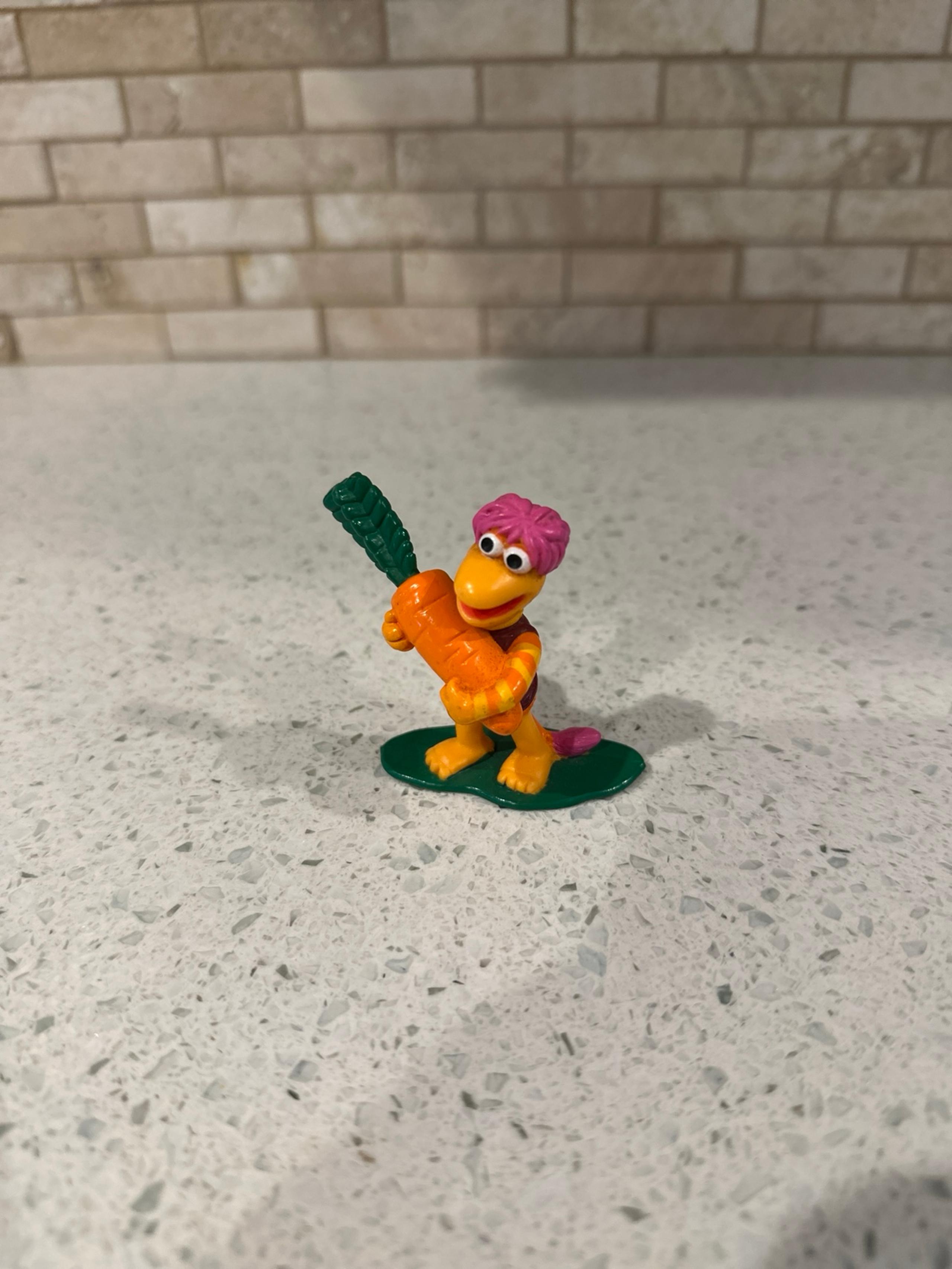 Fraggle Rock GOBO 1988 2.5" PVC Figure Holding Carrot Vintage - Jim Henson