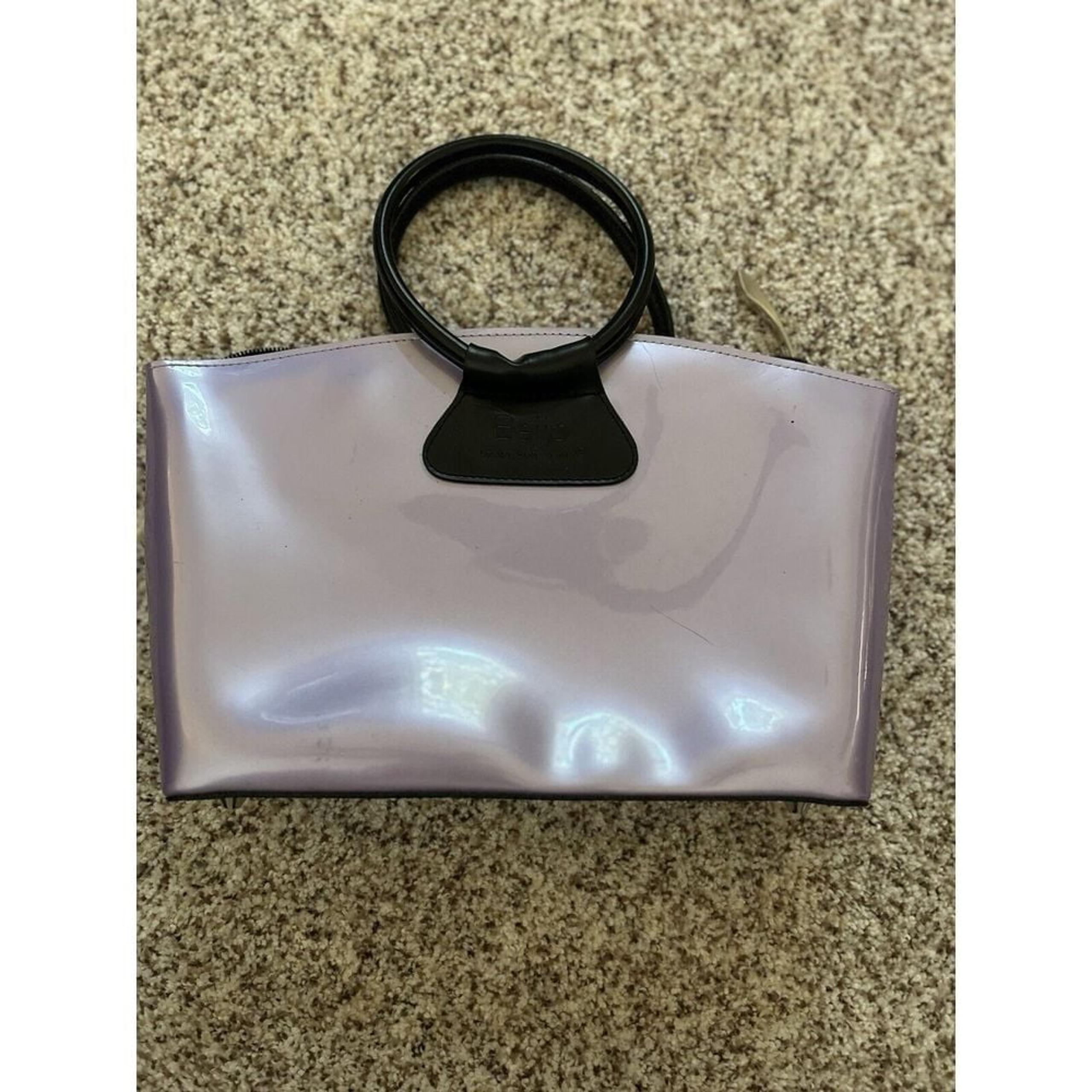 Susan Handley Lilac Double Handle Handbag Purse Faux Patent Leather - Beijo