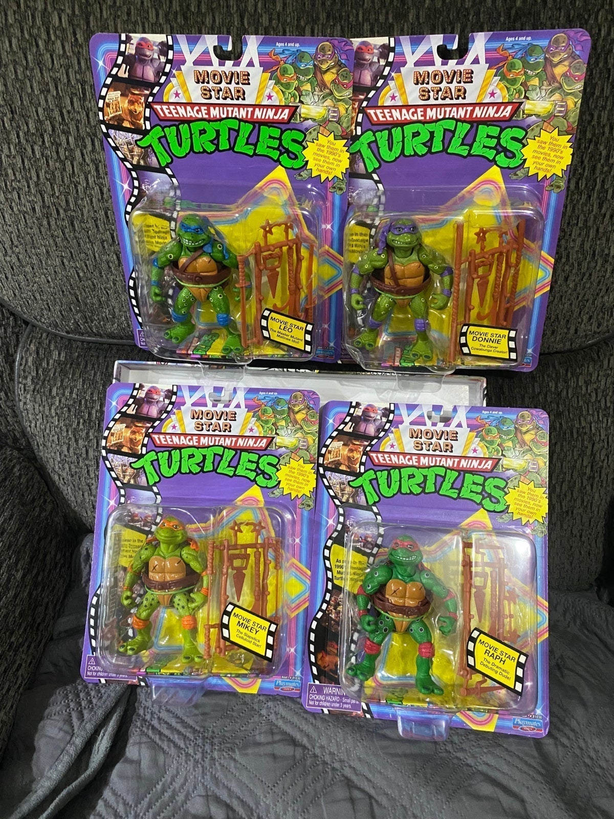 Teenage Mutant Ninja Turtles Movie Star TMNT Figures Playmates Lot Of All 4 NEW