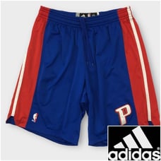 Adidas Detroit Pistons 2011 Game Blue Shorts mens size 2XL Drawstring Unlined