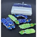 Beautiful Lot Of 7 Green & Blue Peacocks W/ Feathers Christmas Ornaments New!