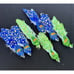 Beautiful Lot Of 7 Green & Blue Peacocks W/ Feathers Christmas Ornaments New!