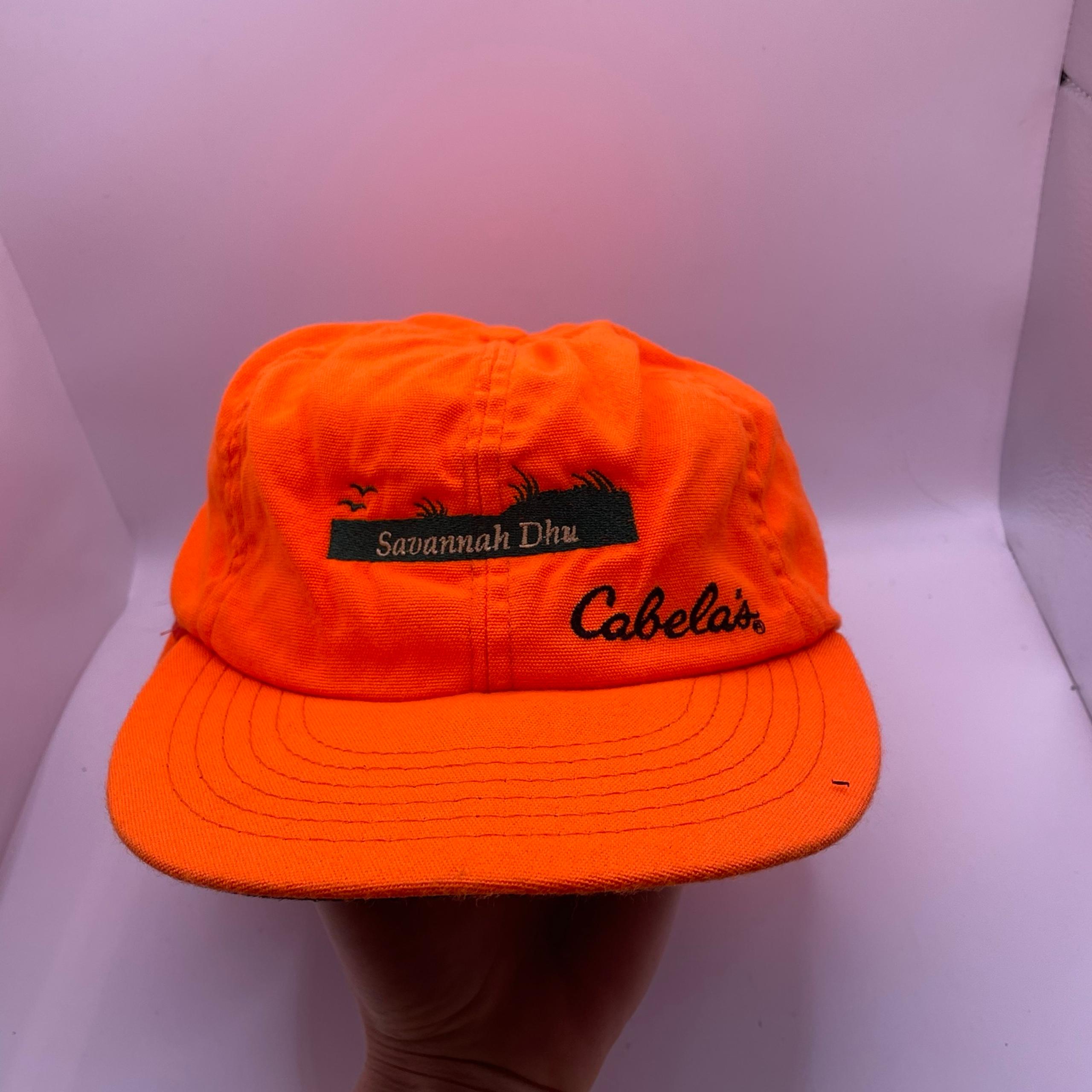 VTG Cabelas Hunting Hat Blaze Orange USA Embroidered Savannah Dhu Size Large
