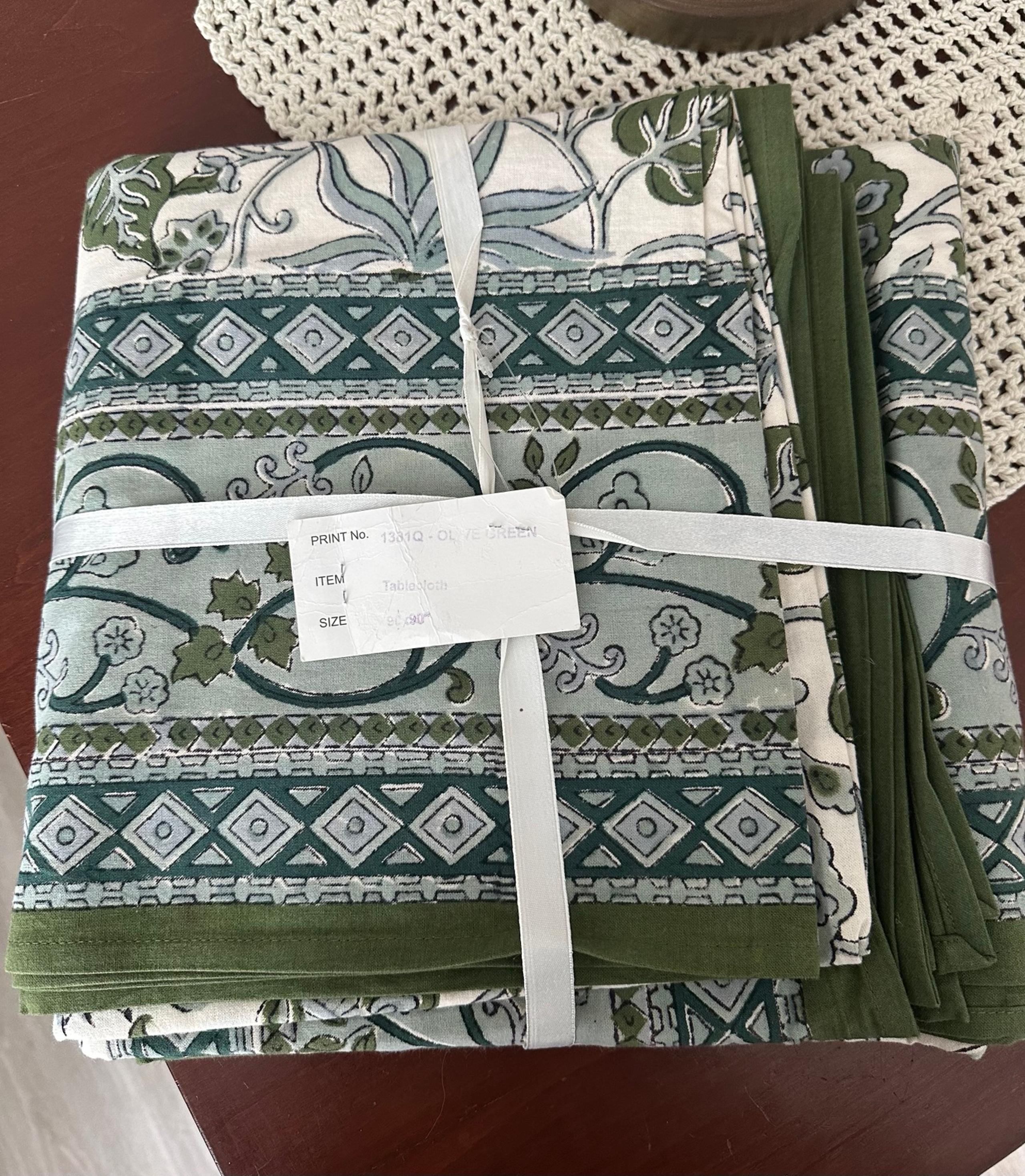 Beautiful Olive Green Table Cloth