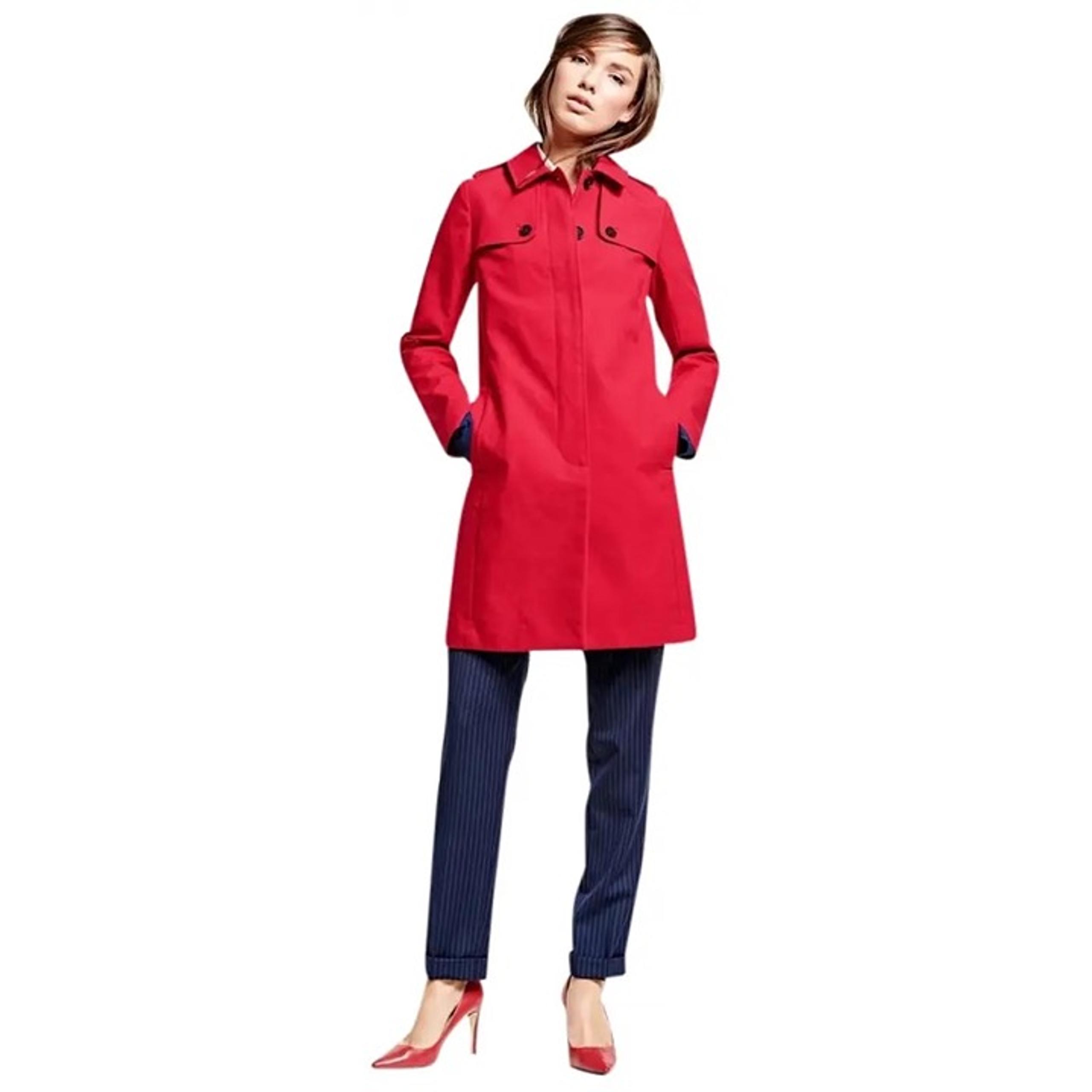 NWT!! BROOKS BROTHERS Red Fleece Classic Trench Coat Jacket Plaid Lining Size 12