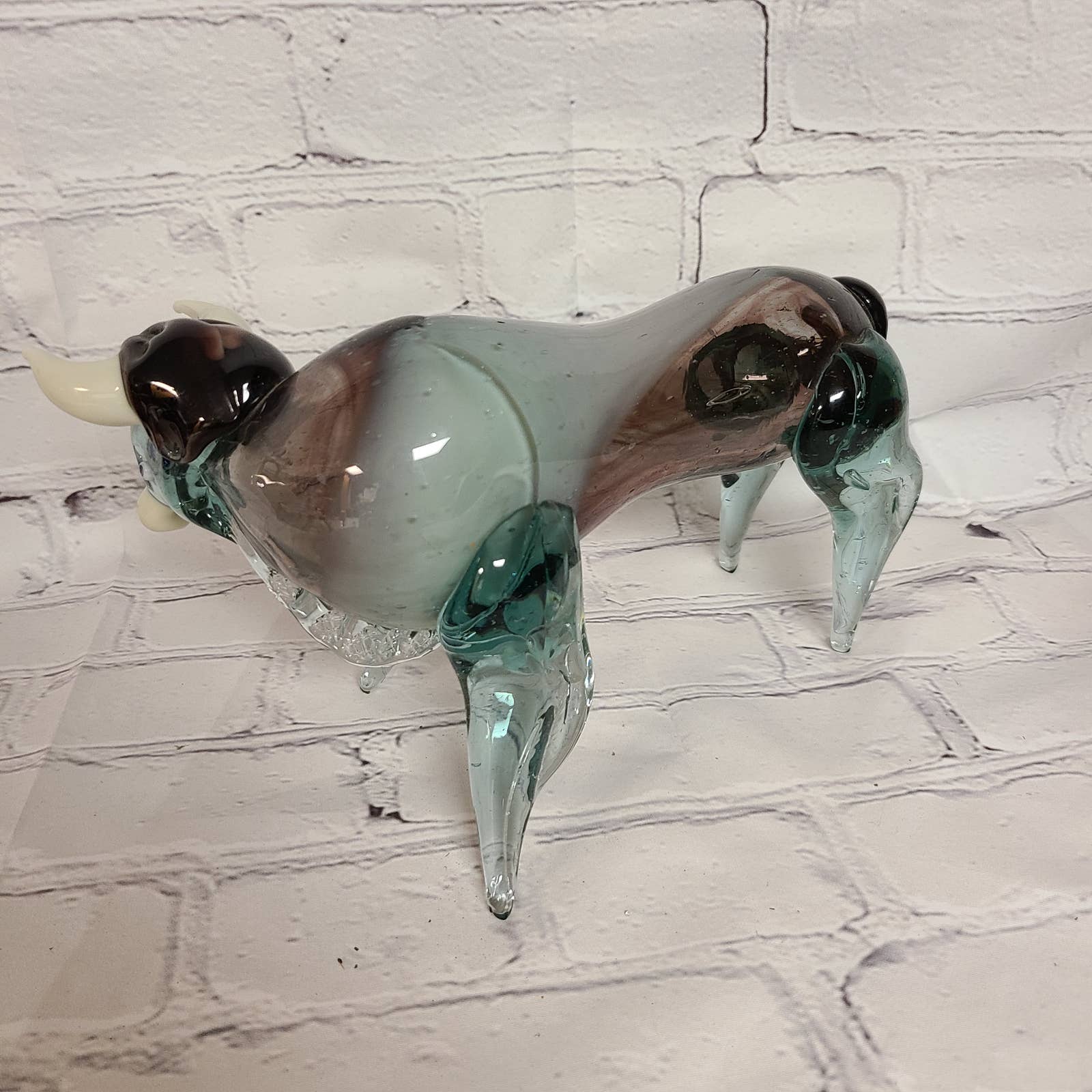 VTG Murano Mouth Blown Horned Bull