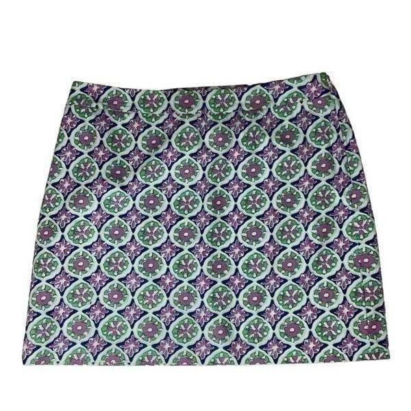 NWT Talbots Plus Petite Multicolor A line Floral Skirt Side Zipper Lined Sz 18WP