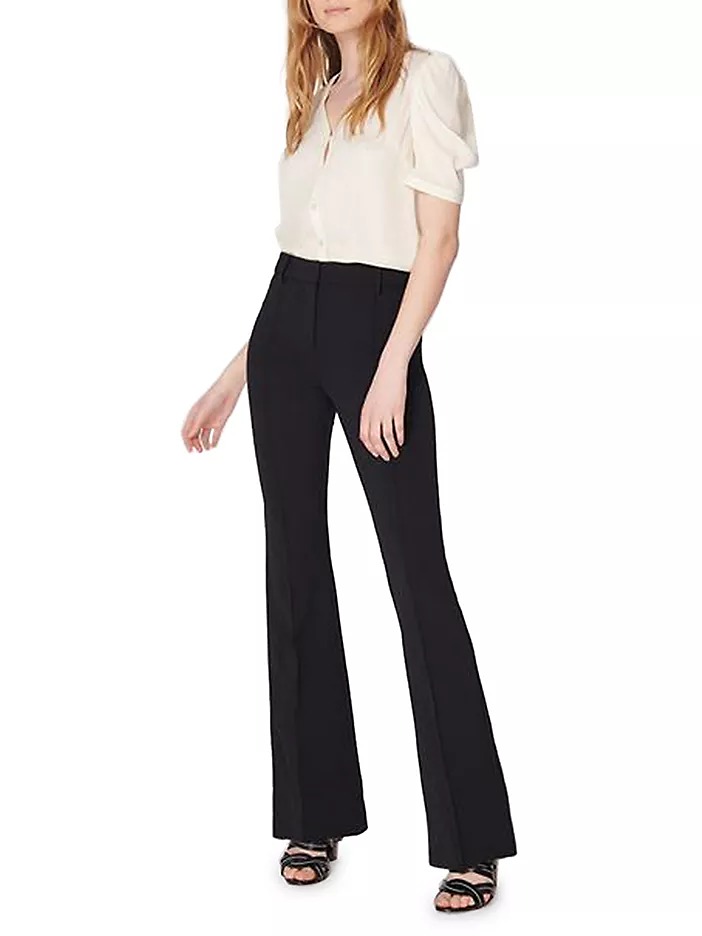 NWT Veronica Beard Hibiscus Boot Cut Skinny Flare Scuba Pants Black Size 2