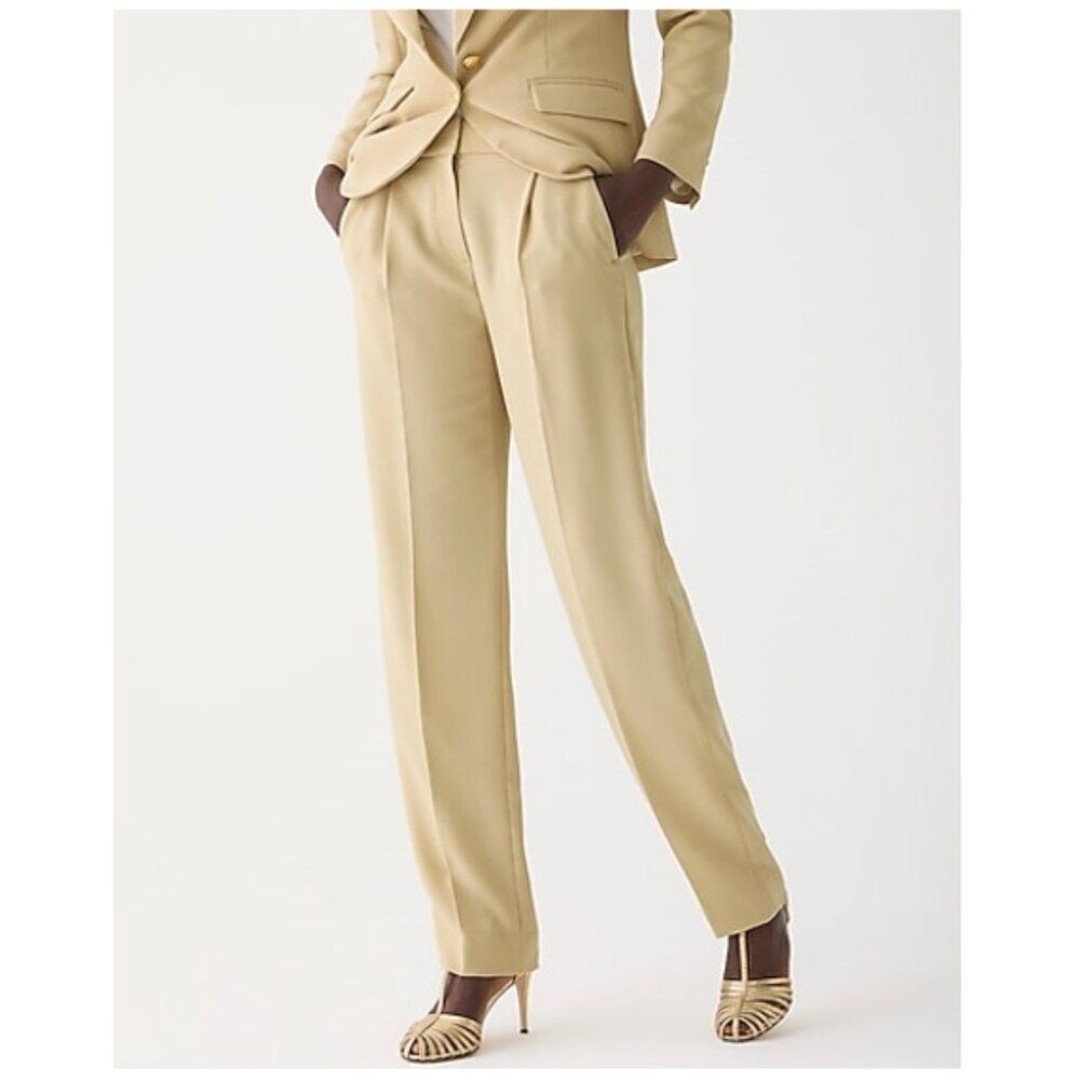 J. Crew Essential Pants City Crepe Light Khaki Size 12 NWT