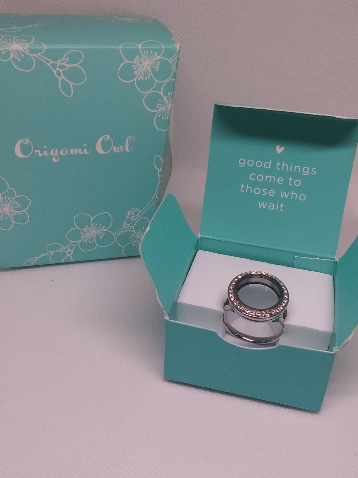 Origami Owl Petite Living Locket Clear Crystals Ring
