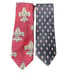 Vintage Boy Scouts of America Tie Set Red Fleur-de-Lis & Black Pattern