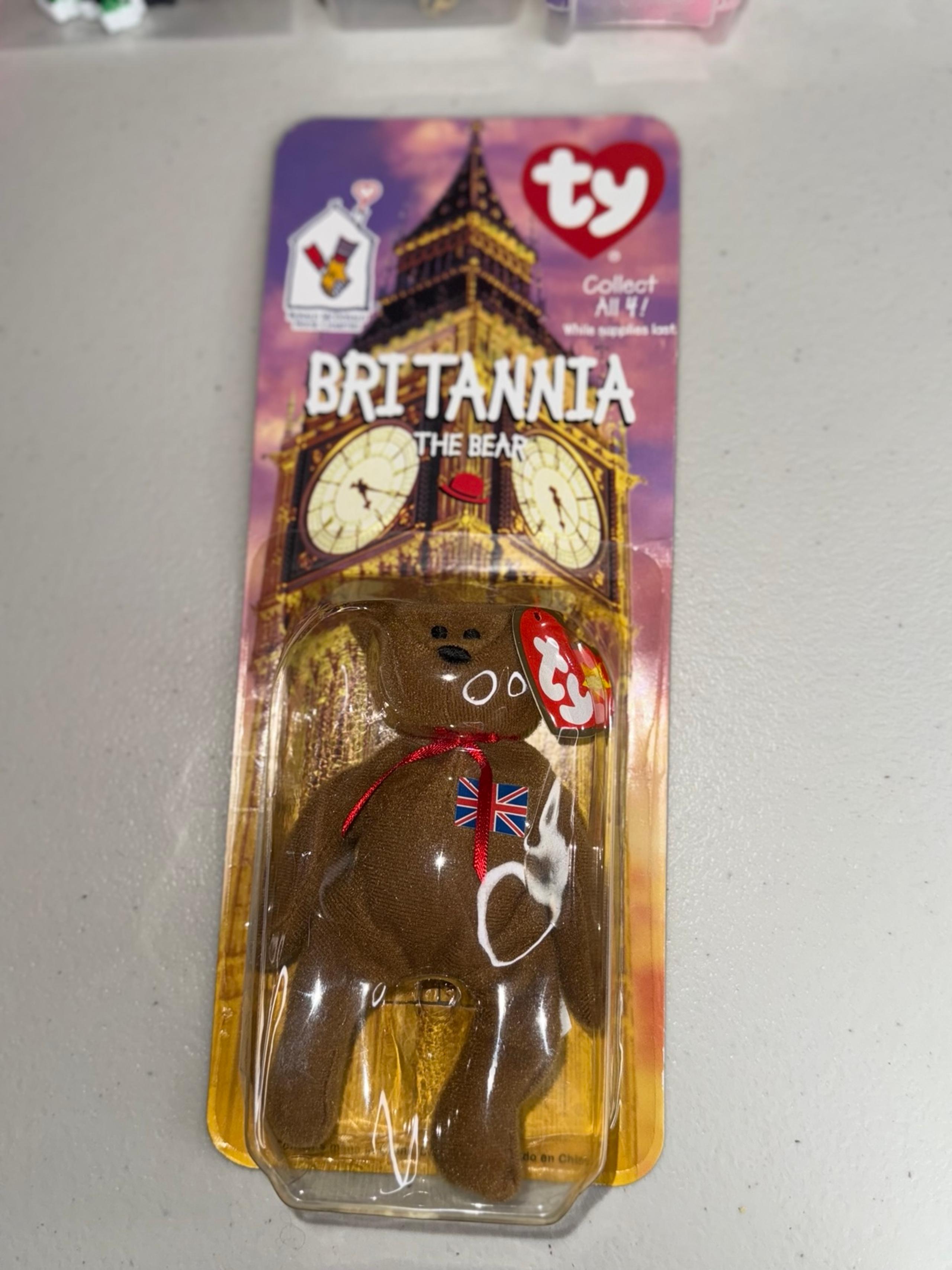 Rare Mcdonalds TY Beanie Baby Britannia The Bear Error Copyright 1999 - Tag 1993