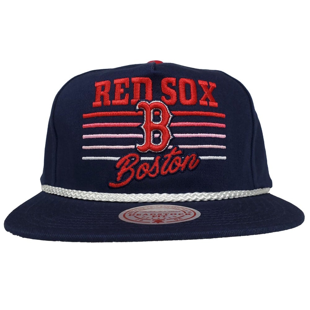 Boston Red Sox Mitchell & Ness MLB Deadstock Snapback Hat Cap 3D Logo Navy NWT