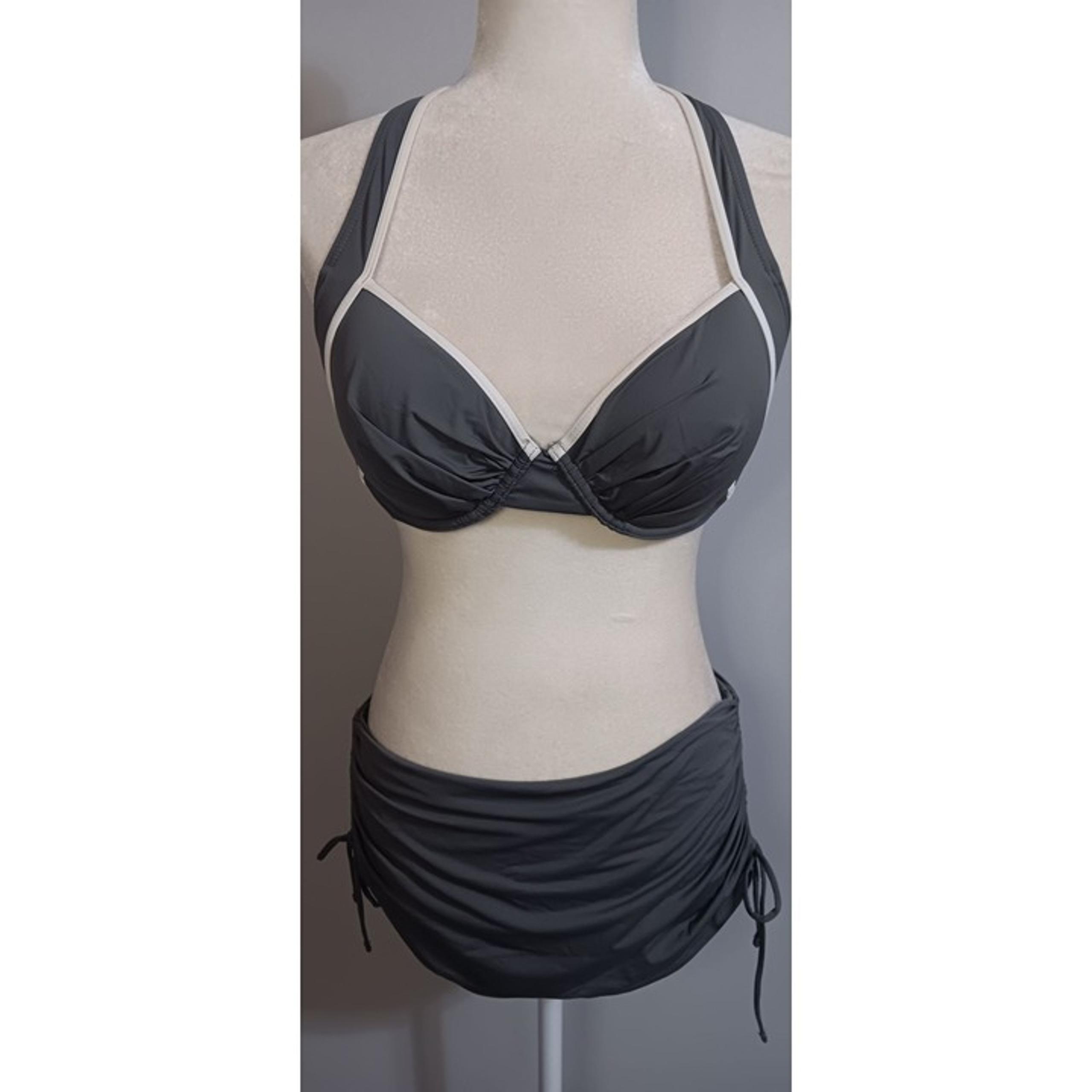 Tommy Bahama 36C Medium Grey 2 Piece Stretch Tie Back Beach Vacation Pool Bikini