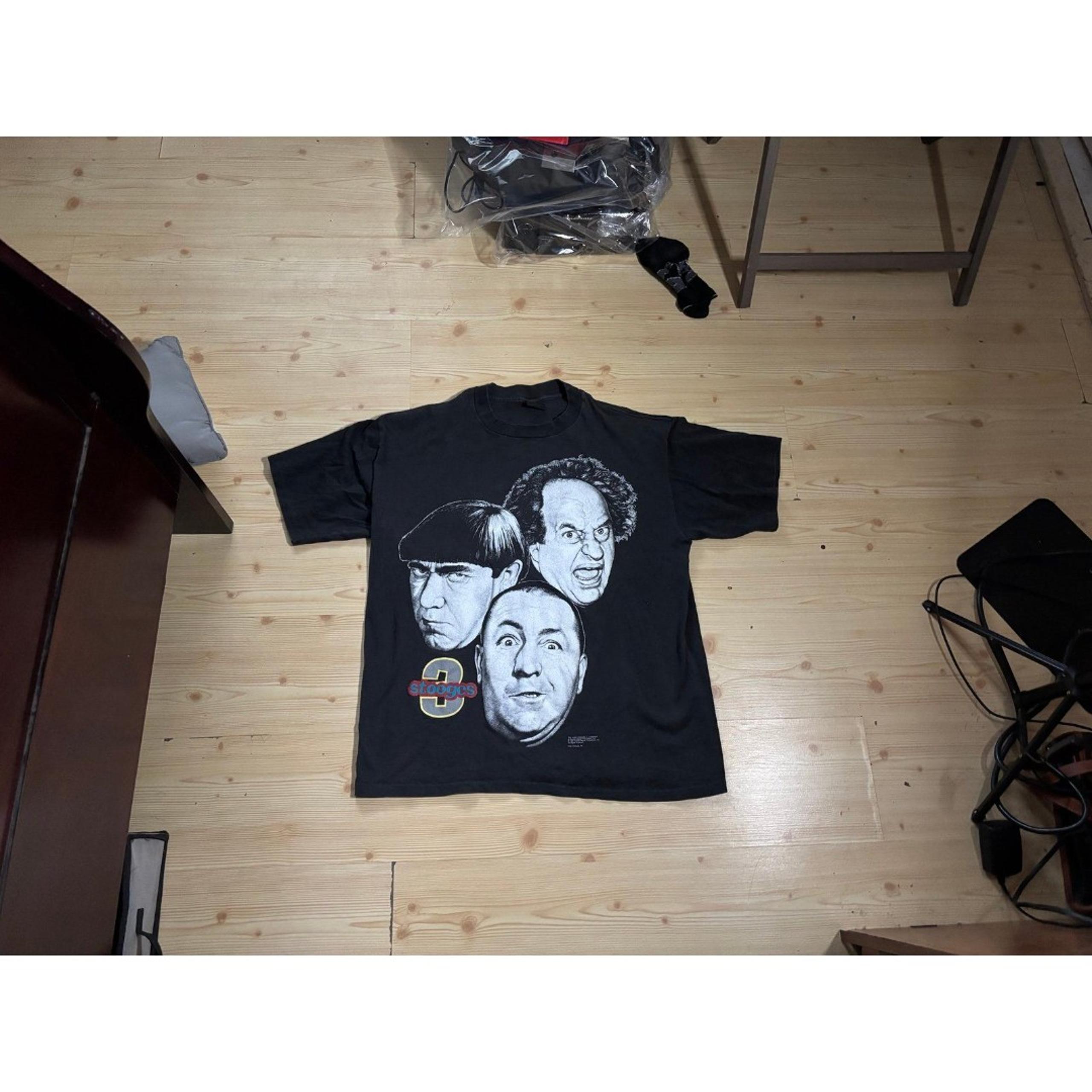 Vintage Three Stooges Shirt Mens XL Big Face Moe Larry Curly Changes Tag 1994