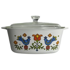 Vintage 1975 Corning Ware Country Festival 7 Inch Square Casserole 1.5 Quart USA